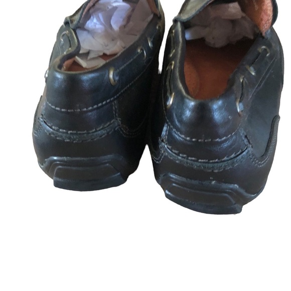 Bass Hank Leather Driving Mocs Shoe Black Mens 9.5M Slip On Casual - Picture 6 of 6